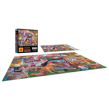 RoseArt Kodak Premium 4th of July Yard 1000 Piece Jigsaw Puzzle for Adults | 19.25" x 26.625" Finished Size, Fully Interlocking Pieces, Bonus Poster Included - style: Yard