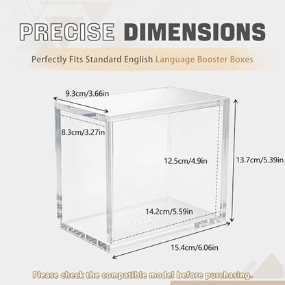 DEDC 1 Pack Acrylic Booster Box Case Magnetic Lid 6 mm Clear | 99% UV Protection with 6 mm Clear Acrylic for Standard English Booster Boxes Inner Size 14.2 X 8.3 X 12.5 cm - size: 1 Pack Booster Box Case