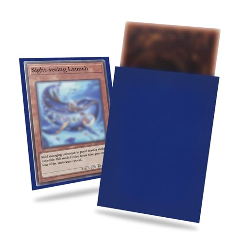 Night Blue Card Sleeve 200 Pack Compatible with Yu-gi-oh Card Sleeve Japanese Small Card Sleeves Photocard Sleeves, Back Textured Perfect Shuffling, Protect Your Japanese Sized Photocard Never Tear - color: Night Blue