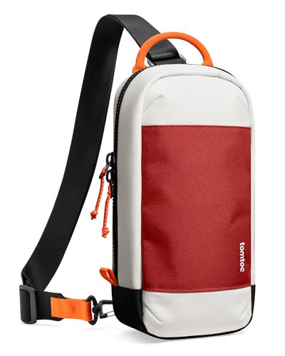 tomtoc Sling Carrying Bag for Nintendo Switch 2 with 8 Game Card Slots | Protective Crossbody Chest Bag with Organized Storage for Console, Controllers and Accessories, Gaming Pouch for Daily Travel - color: Red