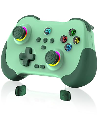 Joso Mobile Gaming Controller for iPad/iPhone/Tablet, Cloud Controller Remote Joystick for iOS/Android, Wireless Switch Controller with Macro Buttons/Hall-Rocker/Hall-Trigger - Green - color: Green