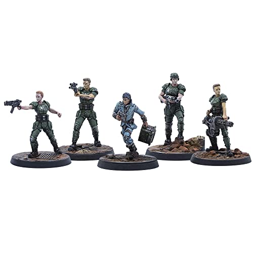 Modiphius Fallout Wasteland Warfare: Survivors: Reilly's Rangers - 5 Miniatures, 32mm Unpainted Resin Figures, Capital Wave RPG - style: Reilly's Rangers
