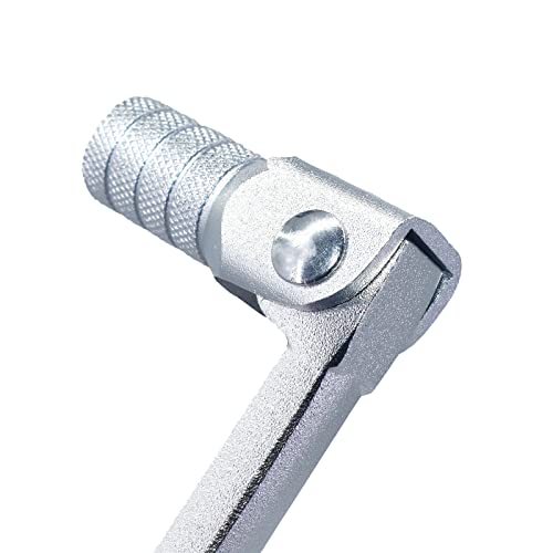 CNC Aluminum Gear Shifter Lever, Foldable Gear Shift Lever Fit for 50cc 110cc 250cc CRF50 XR50 XR CRF Dirt Pit Monkey Bike Motorcycle ATV Quad Accessory (Silver) - color: Silver