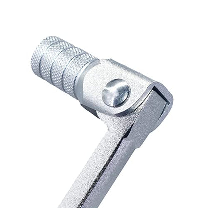 CNC Aluminum Gear Shifter Lever, Foldable Gear Shift Lever Fit for 50cc 110cc 250cc CRF50 XR50 XR CRF Dirt Pit Monkey Bike Motorcycle ATV Quad Accessory (Silver) - color: Silver