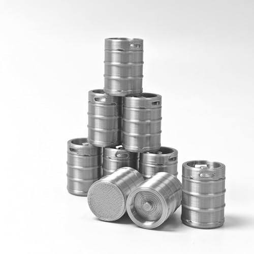 1:24 Scale Barrel Props, 9-Piece Model Scenery for Adults | 9-piece gray industrial keg set, detailed 3D print. Model scenery accessory, tabletop terrain & diorama craft for adults. - size: 1:24