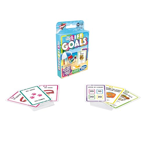 Hasbro Gaming The Game of Life Goals Card & Quick-Playing Family Game, 2-4 Players, Fun Summer Activities, Vacation Travel Essentials, Ages 8+