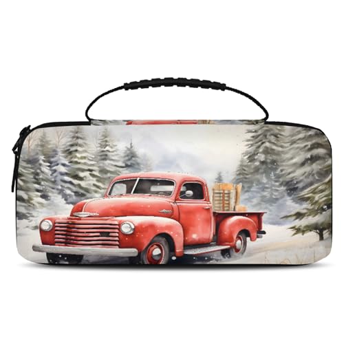 Adornori Red Truck Winter Forest Carry Case Compatible with Nintendo Switch 2, with 20 Games Cartridges, Portable Travel Carrying Case Pouch for Accessories & Game Cards - color: Multicolor 16
