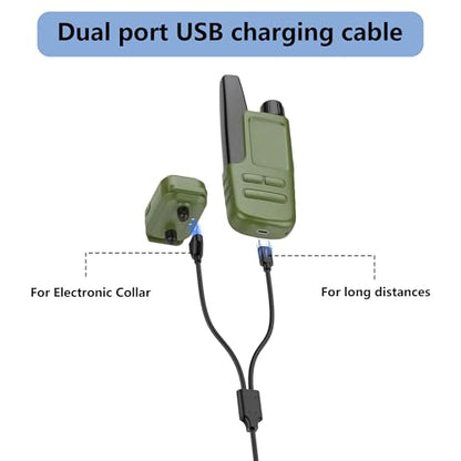 Vanjua Charger for Delupet/Yawpet/Jugbow Dog Training Collar and Remote, 2-in-1 USB C and Magnetic Bark Collar Charging Cable (Black)