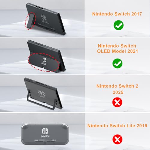 FINTIE Carrying Case for Nintendo Switch / Switch OLED Model (2021) | Shockproof, Hard Shell Protective Cover, Portable Travel Storage Bag, 10 Game Card Slots & Inner Pocket - color: Black