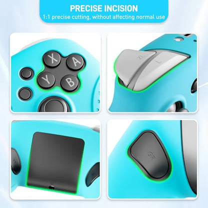 GLDRAM Switch 2 Pro Controller Clear Case, Remote Soft Silicone Protective Cover Skin, Scratch & Shockproof Durable Accessories for Nintendo Switch 2 Pro Controller - Blue