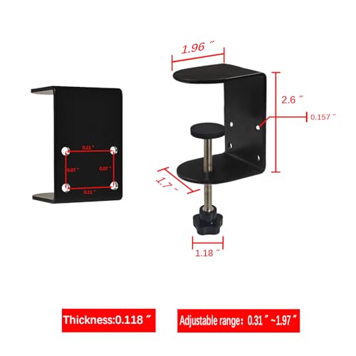 Small C Clamps 2 Inch with 4 Small Holes in the Back, 1-Pack Adjustable Desk C-Clamp for Range 0.39"~2", Versatile Clamp for Brake, Parts Assembly, Fastening, Welding, Woodwork, Metal Work - size: 2 in, style: 1-Pack