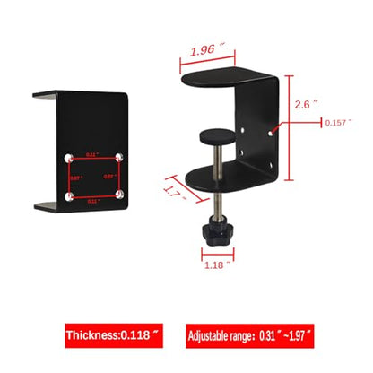 Small C Clamps 2 Inch with 4 Small Holes in the Back, 2-Pack Adjustable Desk C-Clamp for Range 0.39"~2", Versatile Clamp for Brake, Parts Assembly, Fastening, Welding, Woodwork, Metal Work - size: 2 in, style: 2-Pack
