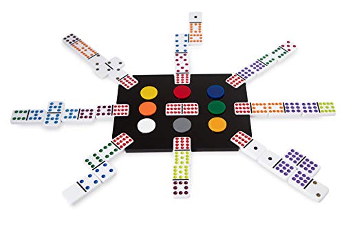 LuxeDominoes Black Acrylic Double 12 Modern Mexican Train Dominoes for Adults - color: Black