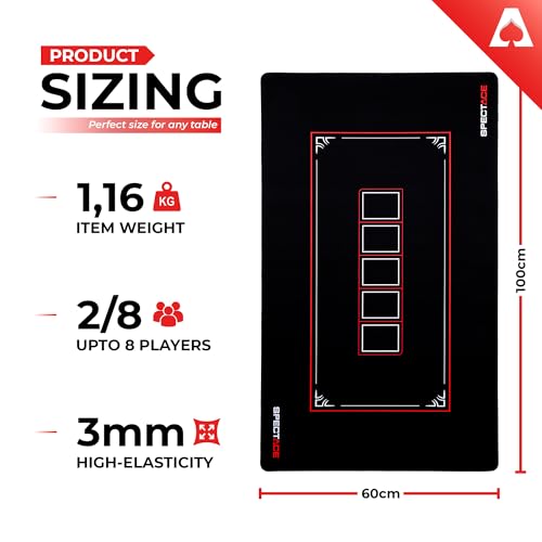 Poker Mat 40 × 24 Inch | Professional Texas Hold em Mat for Poker Set - Poker Table Top in Casino Style
