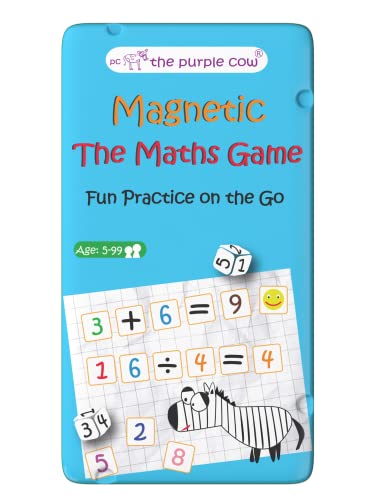 The Purple Cow- The Maths Game - Magnetic Travel Game. Great for Travel and On-The-Go. A Unique Arithmetic Practice Game for Boys and Girls. Educational and Learning Activity, The Math Game (795) - color: The Math Game