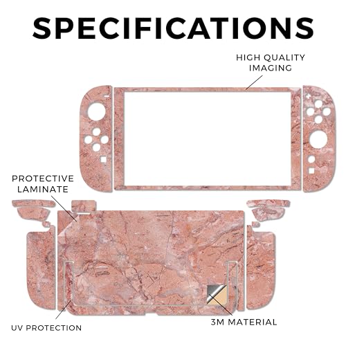 Glossy Glitter Gaming Skin Compatible with Nintendo Switch 2 Console Only - Pink Marble - Premium 3M Vinyl Protective Wrap Decal Cover - Easy to Apply | Crafted in The USA by MightySkins - color: Pink Marble, size: Switch 2 Console Skin Only, style: Gloss