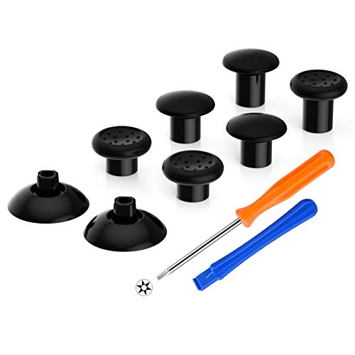 eXtremeRate ThumbsGear Xbox 컨트롤러용 교체 가능한 썸스틱 - 편안함 향상 - 블랙 3가지 높이 돔형 및 오목한 그립 인체 공학적 조절 가능한 조이스틱, Xbox Seires X/S, Xbox One S/X/Elite용 - color: 블랙.