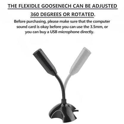 LANDIBO 3.5mm Microphone，Adjustable gooseneck Mini for Laptop/Desktop Computers pc Microphone，Plug and Play, Driver-Free Desk Microphone，Recordings, Games, Streaming, podcasts. (3.5MM) - style: 3.5MM