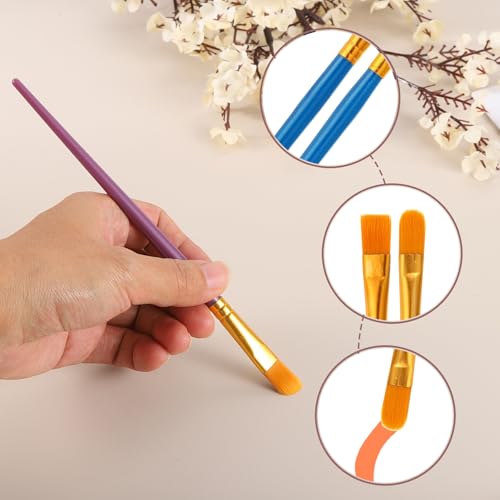 PATIKIL Paint Brushes Set, 200Pcs Acrylic Paint Brush Nylon Hair for Watercolor Oil Painting Miniature Detailing Rock Painting, Dark Blue - color: Dark Blue