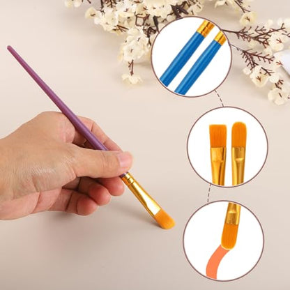PATIKIL Paint Brushes Set, 200Pcs Acrylic Paint Brush Nylon Hair for Watercolor Oil Painting Miniature Detailing Rock Painting, Dark Blue - color: Dark Blue