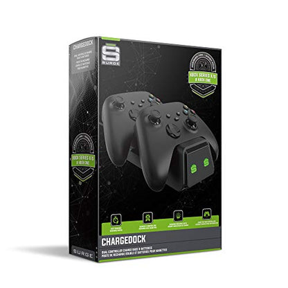 Xbox Controller Charger For Xbox Series X|S and Xbox One Controllers - Surge ChargeDock, Dual Controller Charge Station, Contact Charging, Fast Charging, LED Indicator Light