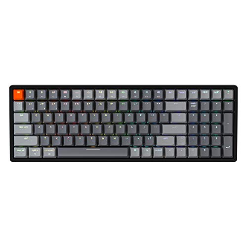 Keychron K4 RGB Hot Swappable Mechanical Keyboard, 96% Layout Bluetooth Wireless/USB Wired Computer Keyboard with Super Brown Switch Aluminum Frame for Mac Windows-Version 2 - color: Keychron Super Brown Switch, size: Version 2