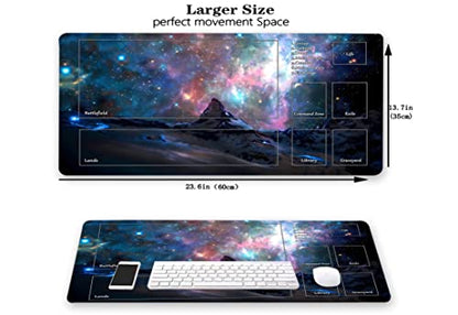 MTG Playmat, Game Play Mat for MTG TCG 24 x 14 inches Trading Card Inked Game Playmats with Storage Bag Smooth Rubber Surface Battle - color: Playmat 7