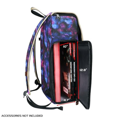 ENHANCE Designer Edition DnD Backpack - Stylish RPG Backpack for Dungeons and Dragons - Travel DnD Bag fits 4 Books and Binder with Miniature Storage, Map Holder, Comfortable Shoulder Straps (Galaxy) - color: Galaxy