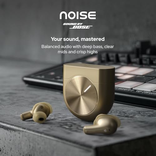 Noise Master Buds 2 with SoundByBose (2026), 51dB Adaptive ANC, Hi-Res LHDC Audio,360° Spatial Audio with Head Tracking, 6-mic ENC, Dual Pairing, Fast Charge & BT v6.1 (Aurum) - color: Aurum
