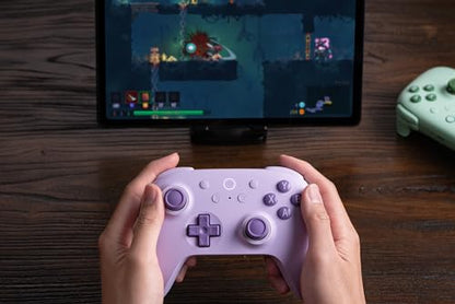 8Bitdo Ultimate 2C Hall Effect Joysticks and Hall Triggers Wireless Controller for Windows PC and Android, with Remappable L4/R4 Bumpers, Turbo function & Rumble vibration (Purple) - color: Purple, size: Ultimate 2C