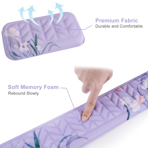 Petmolico 4-in-1 Wrist Rest Set with Desk Pad, Purple Orchid | Non-slip PU base, soft Lycra & memory foam, ergonomic pain relief, great for home/office
