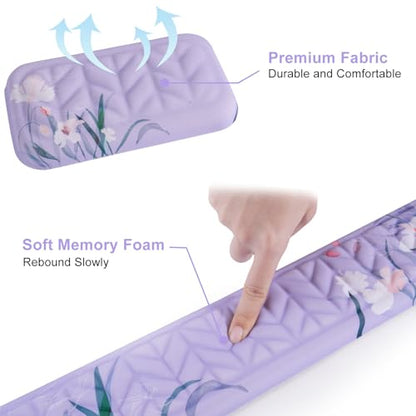 Petmolico 4-in-1 Wrist Rest Set with Desk Pad, Purple Orchid | Non-slip PU base, soft Lycra & memory foam, ergonomic pain relief, great for home/office