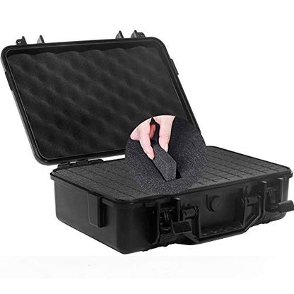 12" Hard Case with Pick Pluck Foam Insert, 13.3 x 10.5 x 4.3 Inch - Watertight Airtight Case for Pistol, Recorder, Camera, Microphone, GoPro - size: Inner 12" x 8.5" x 4"