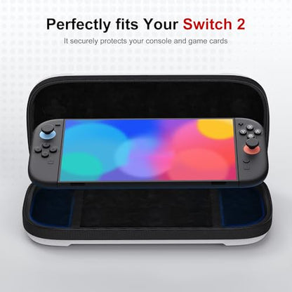 STARTRC GAMES Slim Carrying Case for Nintendo Switch 2 2025, Hard Shell Travel Case with 12 Game Card Slots, Portable Carry Bag for Switch 2 Console White - color: White