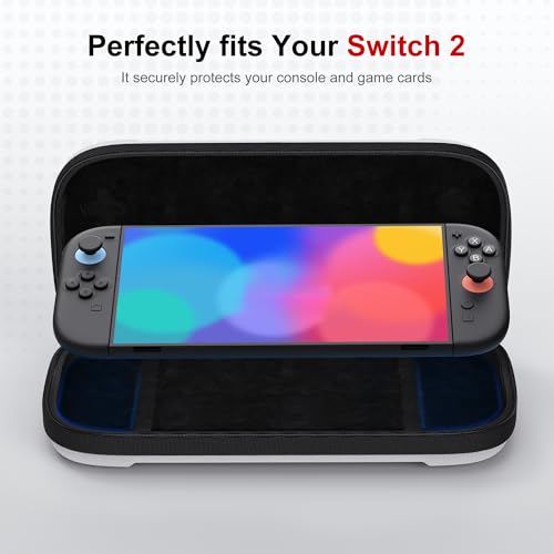 STARTRC GAMES Slim Carrying Case for Nintendo Switch 2 2025, Hard Shell Travel Case with 12 Game Card Slots, Portable Carry Bag for Switch 2 Console White - color: White