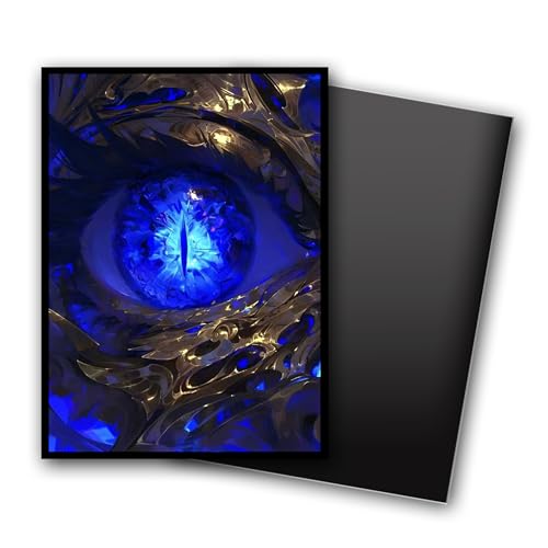 MTG Card Sleeves, Ultra Clear Front & Matte Finish Back, 100 Count Standard Size Matte Art Sleeve for Magic The Gathering - color: Blue Longan