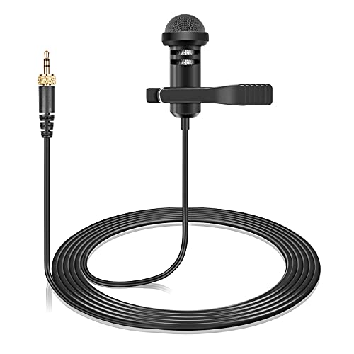 Lavalier Microphone for Sennheiser Wireless Bodypack Transmitter, Lapel Mic | 3.5mm Plug with Screw Lock, Omnidirectional Condenser Lav Mic, 5ft