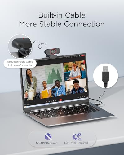 wegear 4K Webcam for PC, USB-A Computer Camera with Sony 1/2.55'' Sensor, 4K@30FPS & 1080P@60FPS, PDAF Autofocus, Dual Noise-Canceling Mics, Privacy Cover, 73° FOV for Meetings, Streaming & Gaming