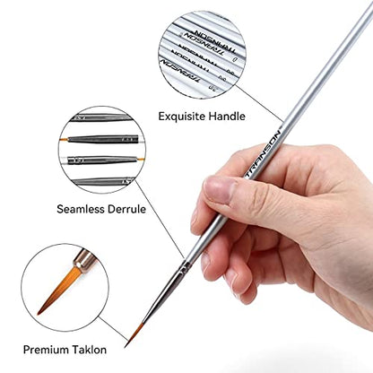 Transon Fine Detail Paint Brush Set 15pcs for Miniature Models Craft Painting Body Painting with Acrylic Gouache Watercolor Tempera and Oil Paint - size: 15 PCS