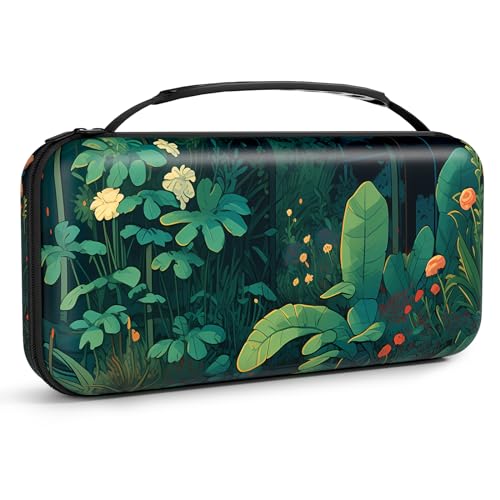 NPOOYI Carrying Case for Nintendo Switch OLED 2021/2017, Hard Shell Cover | Hard Shell Protective Switch Case, Portable Travel Storage Bag with Pockets and Game Holder for Console Joy-Con & Accessories - color: Green
