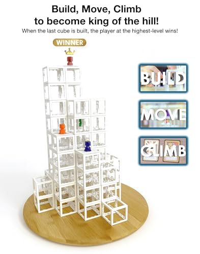 DesignNest CubeClimbers - Magnetic 3D Strategy Board Game Modular Cube Stacking Family& Party Game Adults & Kids Build, Stack, Push & Climb to Win