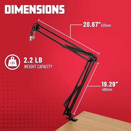 Gator Frameworks Spring-loaded Desk-Mounted Microphone Boom Arm for Broadcasts, Podcasts, Content Creation, Live Streaming, & Similar Applications (GFWMICBCBM1000) - style: 1000 Series