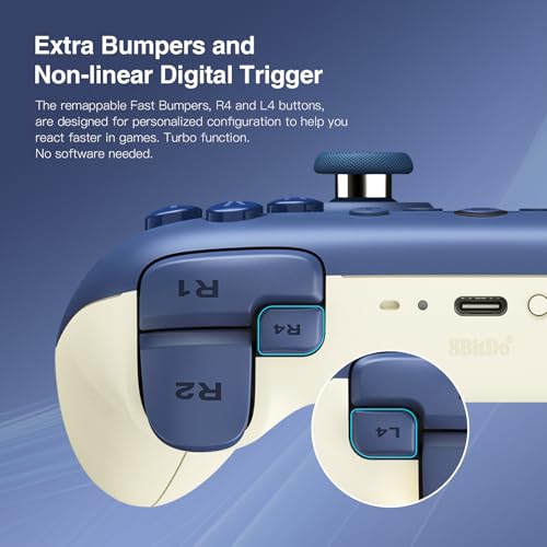 8Bitdo Ultimate 2C Bluetooth Controller for Switch/Switch 2 (Dark Blue) | Hall Effect Joystick Update, Remappable L4/R4 Bumpers, 6-axis Motion Control, Rumble Vibration and Turbo Function - color: Dark Blue