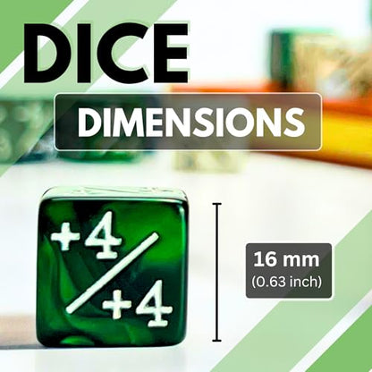 Luck Lab MTG Magic Life Counter Dice - 48 PCS Compatible w/Magic Card Game Accessories, CCG Creature Stats w/ 2 Dice Bags (Green Swirl, White Pearl, Black Pearl) - color: Green Swirl, Green Swirl, White Pearl, Black Pearl