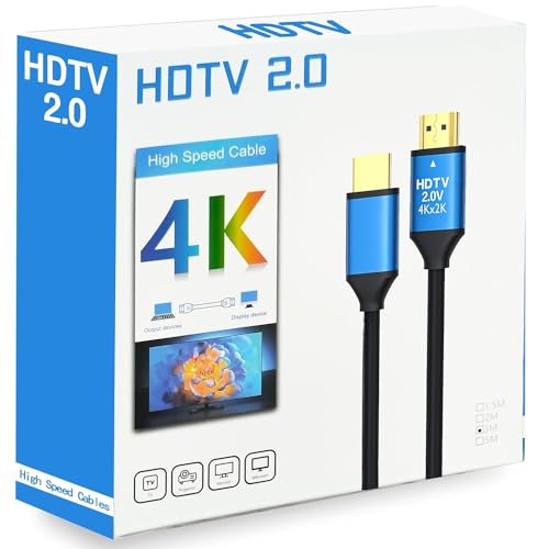 HDMI Cable 5ft/1.5m High Speed HDMI 2.0 Cable | 4K@60Hz for Laptop, Monitor, PS5, PS4,Fire TV
