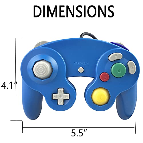 Reiso Classic NGC Wired USB Controller for Windows PC MAC (Blue) - color: Blue
