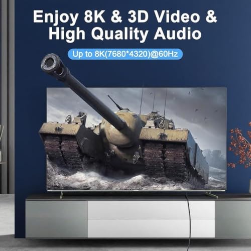 Ultra High Speed 8K HDMI Cable 6.6 ft (2M) | 2.1 48Gbps, Nylon Braided Cord, Supports 8K@60Hz, 4K@120Hz, HDR10, HDCP 2.2/2.3, DTS:X - size: 6.6