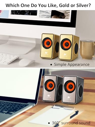 OR O R O W OROW Computer Speakers,12W Mini Desktop Speaker with Volume Control, 3.5mm AUX Speaker, USB Powered Laptop Speakers,Great for PC/Monitor/mac/iMac/Projector(S206)