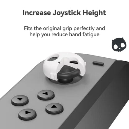 GeekShare Cute Silicone Joycon Thumb Grip Caps, Joystick Cover Compatible with Nintendo Switch / OLED / Switch Lite,4PCS -- Skull (Black & White) - color: Black & White