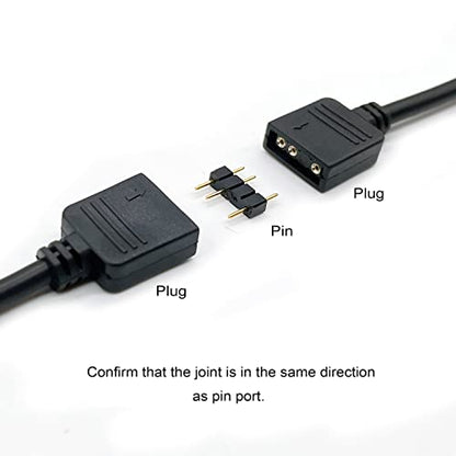 ARGB Splitter Cable, 1-to-2 Female to Female 5V 3 Pin Addressable RGB Splitter Extension Cable ARGB LED Sync Cable for Extend PC Computer ARGB Fans Or ARGB LED Series (2 Pack) - style: 1-to-2